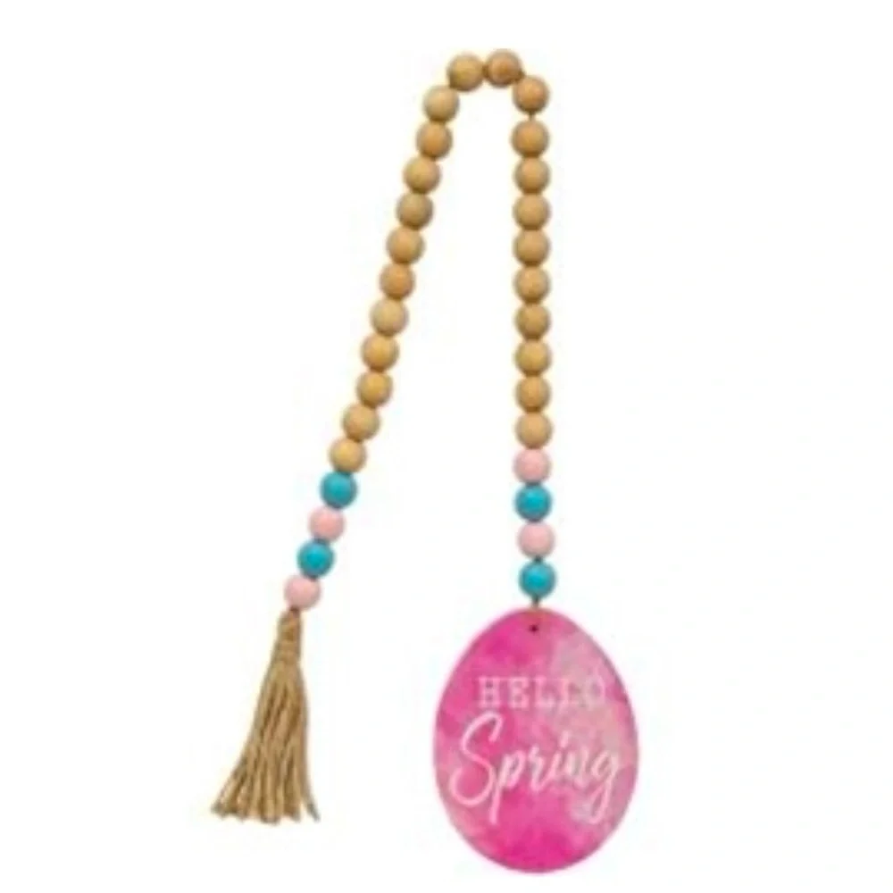 *Hello Spring Wood Bead Garland w/Easter Egg